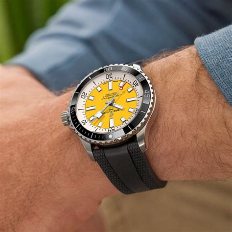 breitling yellow face price|Breitling superocean yellow dial.